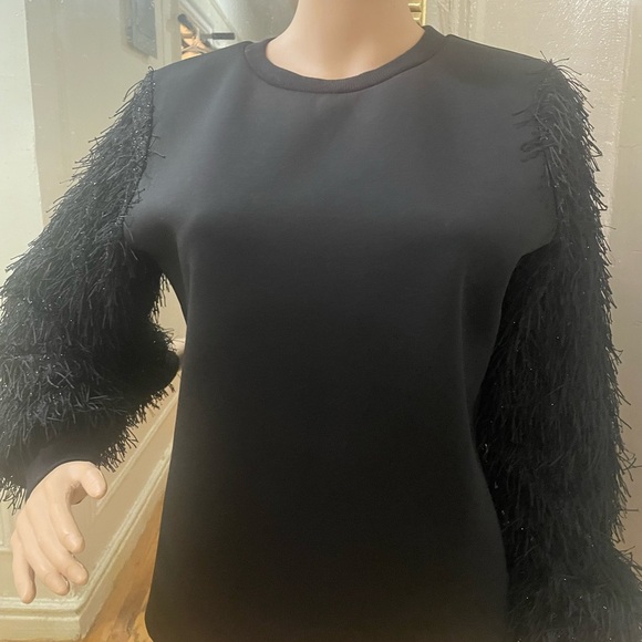 Gracia Black Feather Sleeve Sweatshirt - Picture 13 of 13